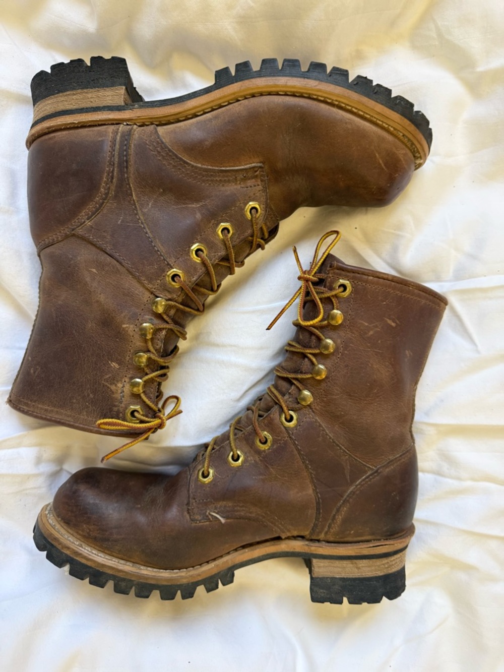 Women’s Georgia Boot Brown Leather Lace-Up Combat Boots